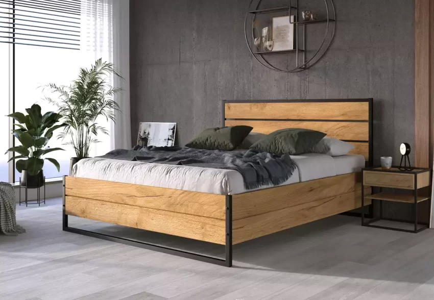 Pagrindinis 20 lozko sypialniane loft drewniana dab bez materacy 120 x 200 kpl wizualizacja 0 S4